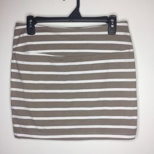 Beach Time Small Tan & White Mini Skirt